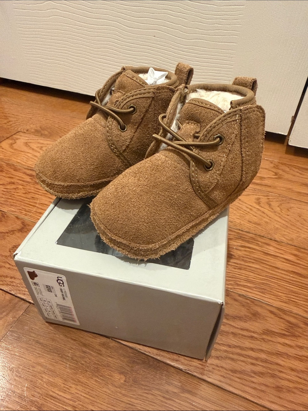 UGG Little Kid Suede Walker Boots in Chestnut Brown